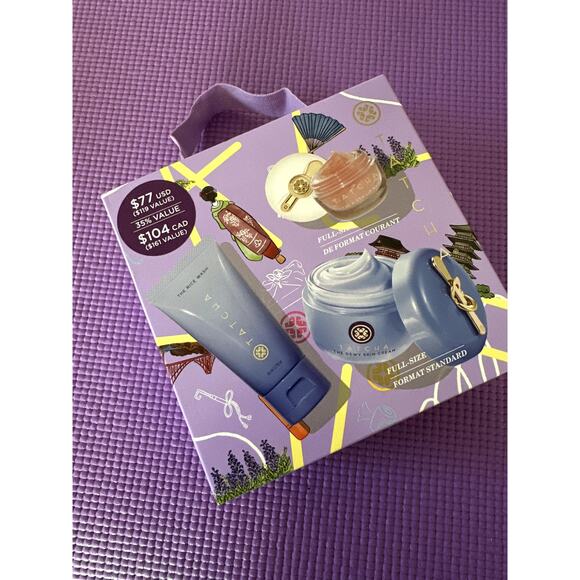 Tatcha Dewy Skin Plump Lips Set Rice Wash Dewy Skin Cream Kissu Lip Mask New - Picture 1 of 8